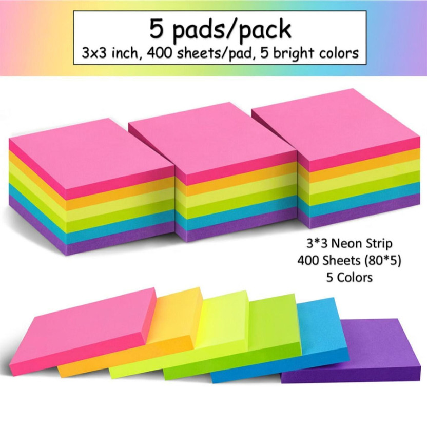 we we ensign 400 Sticky Notes 400 Sheets REGULAR, 5 Colors(Set Of 1, Multicolor) - Flipkart Deal