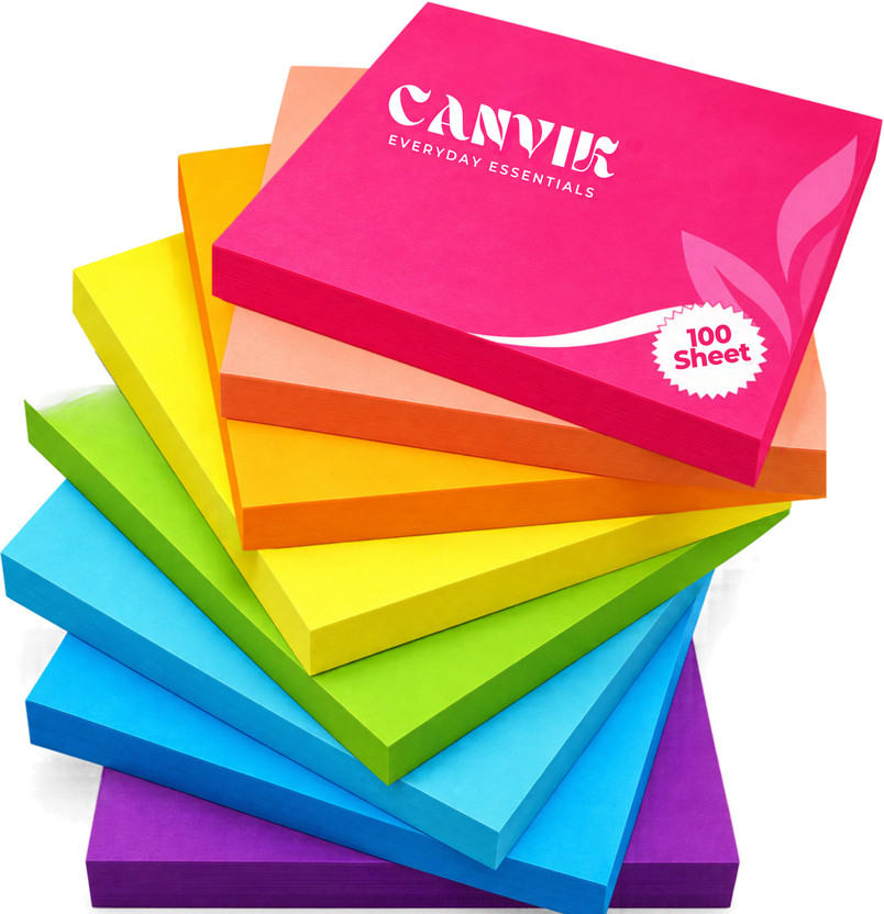 Canvik Multicolor 100 Sheets Regular, 5 Colors(Set Of 1, Multicolor)
