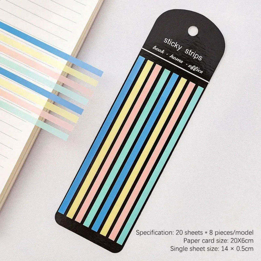 HOC Transparent Pastel Sticky Notes & Page Markers | 20 Sheets Highlighter Index Tabs for Books & Office, 4 Colors(Set Of 20, Multicolor, Pastel)
