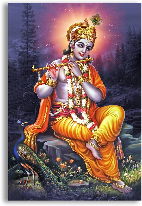 Lord Krishna PosterHD God Poster For Room DecorReligious Poster Fine