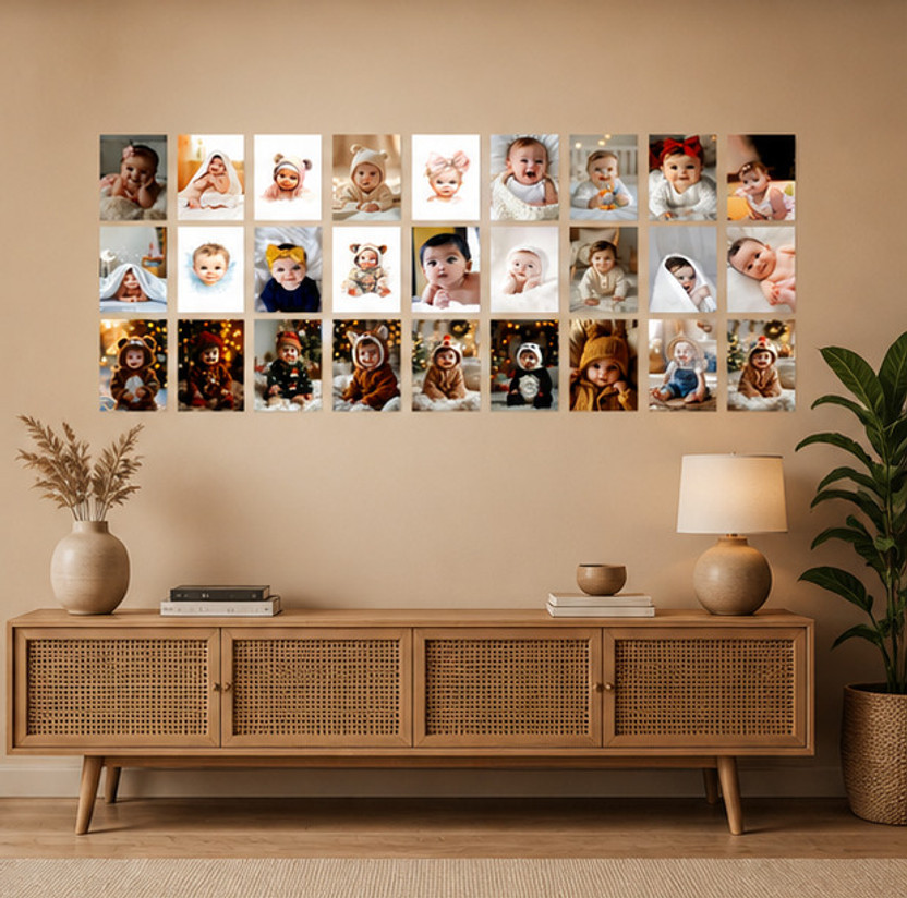 Cute Baby Wall Posters Set of 32 (8 x 6 Inch) HD Room Decoration Paper Print(6 inch X 8 inch)