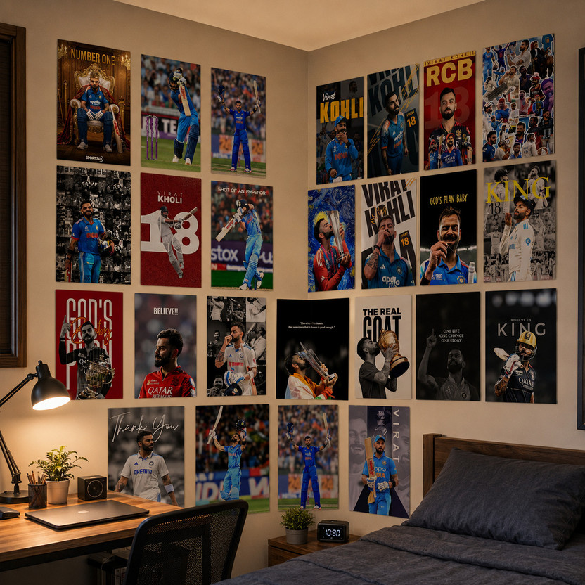 VIRAT KHOLI POSTER WITH BEST HIGHLIGTHS Fine Art Print(6 inch X 4 inch, Flat)