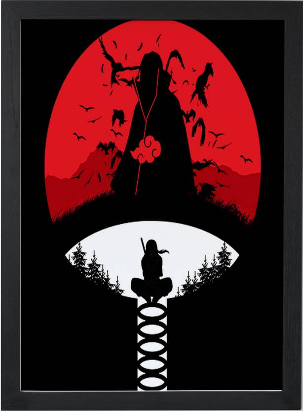 naruto poster with frame itachi wall poster (Size_13x9.8 inch) Paper