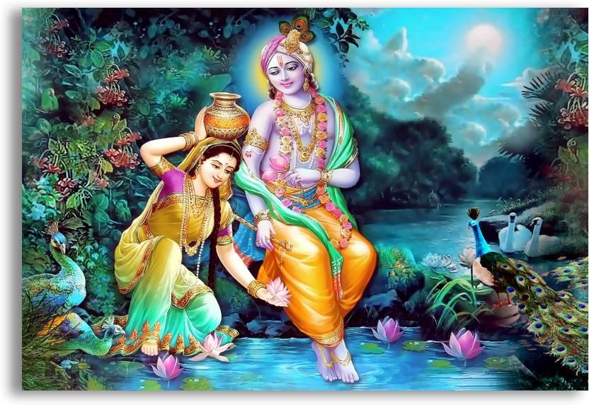 Shri Radha Krishna Poster HD God Poster For Room Decor Religious Poster
