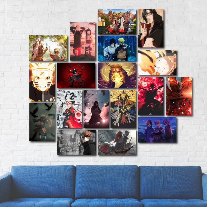 NARUTO ANIME WALL POSTER PACK OF 18 wall collage kit ANIME WALL COLLAGE6 * 4 inches Naruto