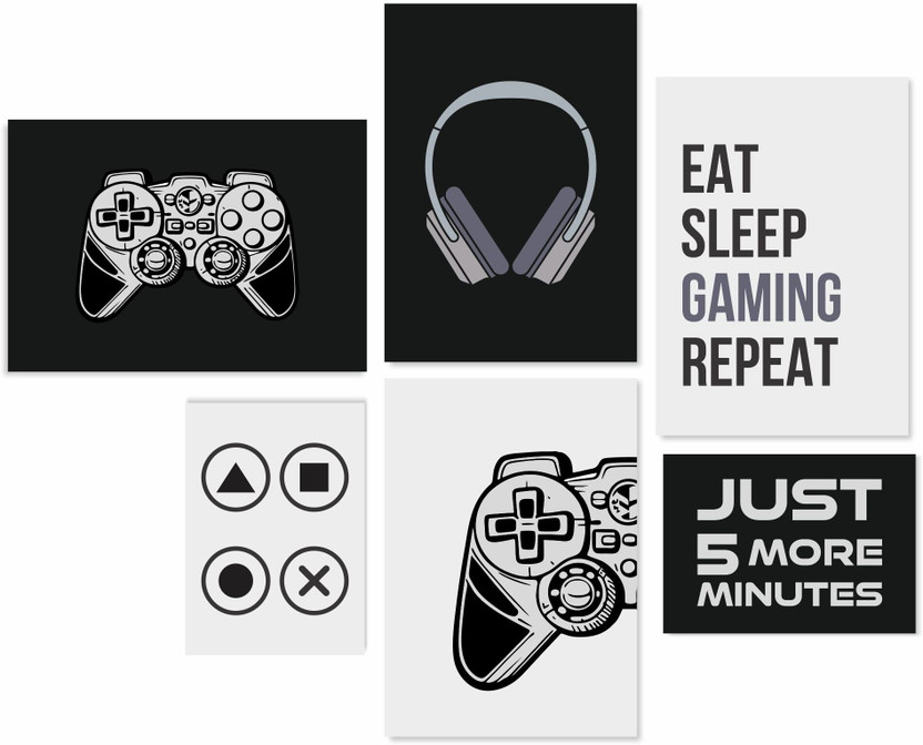 Gaming Zone – Eat Sleep Game Repeat | Ultra HD A4 Size Premium Gamer Wall Poster for Gaming Room, Setup Decoration, PC Desk, PS5 & Xbox Players | Vibrant Print for Gamers & Streamers Photographic Paper(18 inch X 12 inch, Rolled)