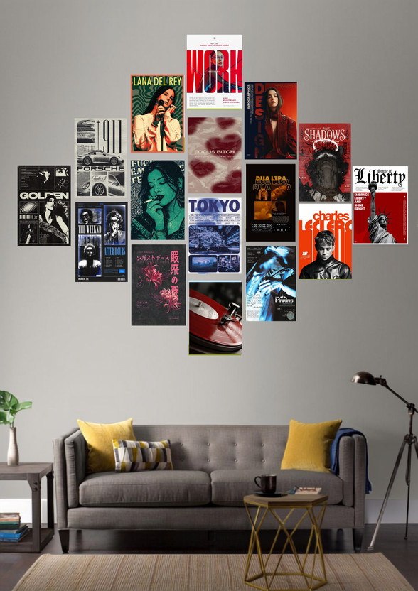 Lana Del Rey, Charles Leclerc and Indie Aesthetic Collage Kit: 16 Pack of Posters Photographic Paper(6 inch X 4 inch, BOX)