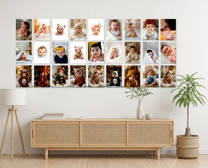 Baby Wall Posters Set of 32 (8 x 6 Inch) HD Cute Baby Room Decoration Paper Print(6 inch X 8 inch)