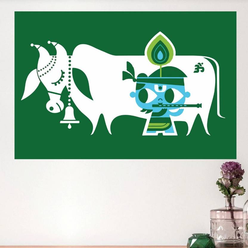 Lord Krishna Wall Poster, Cute Little Krishna Poster, Hindu God Poster