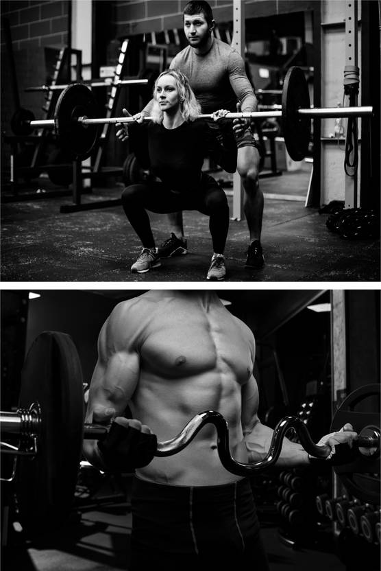 Black and White Gym Wall Art Bodybuilding Muscle Man Pictures Strong