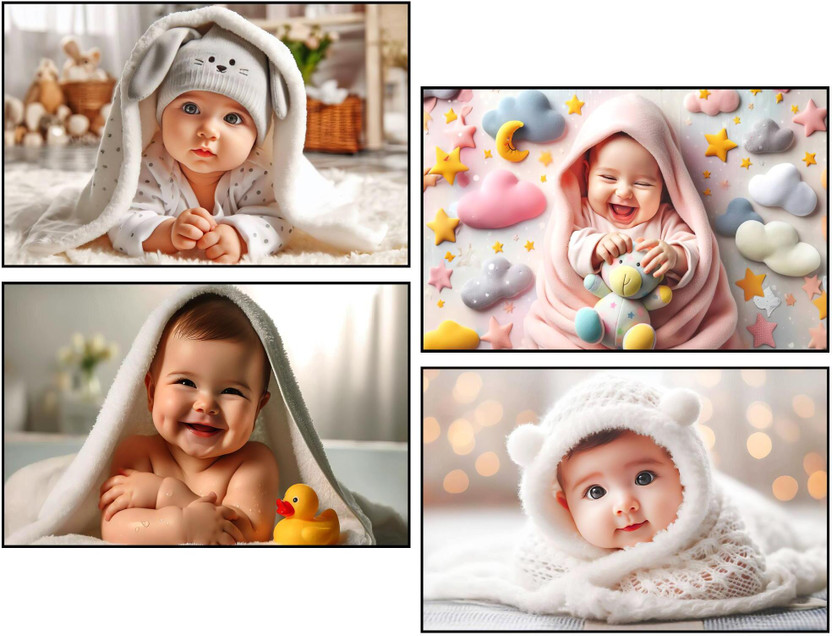 Nursery Nursery Decor Baby Prints 4 Pcs 3D Poster(12 inch X 18 inch) - Flipkart Deal
