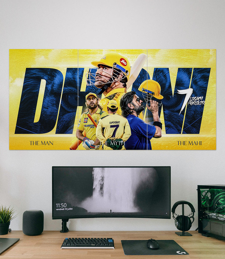 MS Dhoni Legacy Forever Wall Poster | Mahendra Singh Dhoni Cricket Wall Art | MSD Inspirational Poster for Bedroom, Gaming Room, Office & Man Cave | Indian Cricket Legend Home Decor 3D Poster(12 inch X 9 inch, (A4, Split posters, Split Wall Poster, wall poster, Posters for wall))