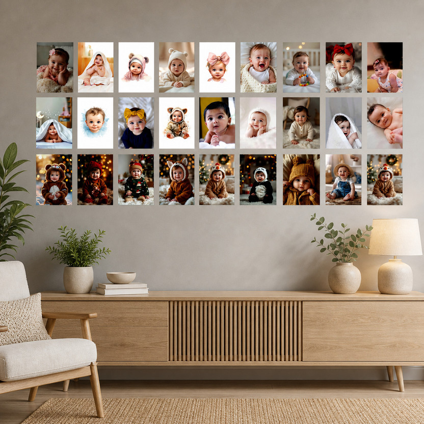 Baby Poster Collection Set of 32 Cute Nursery Wall Art (A3 12 x 16 Inch) Paper Print(16 inch X 12 inch)