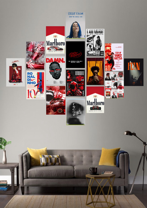 Music Music Icons, Sports Legends & Pop Culture Collage: 16 Aesthetic Posters for Bedroom Decor Photographic Paper(6 inch X 4 inch, BOX) - Flipkart Deal