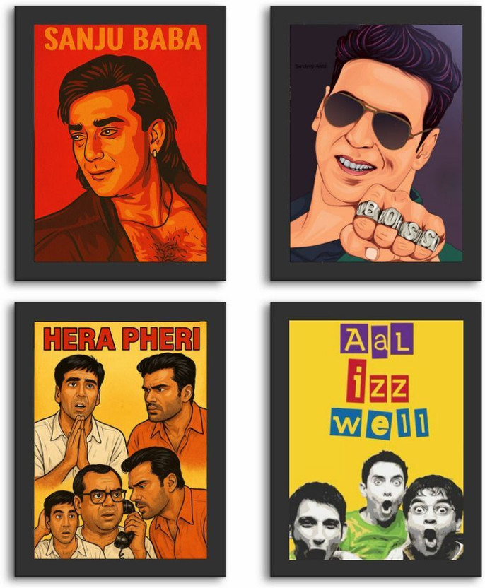 AANCHAL AANCHAL WORLD Motivational Hindi Quote Wall Art Frames (Set of 4) – 11x14 Inch | Inspirational Typography Posters for Home & Office Decor Photographic Paper(14 inch X 11 inch, Framed) - Flipkart Deal