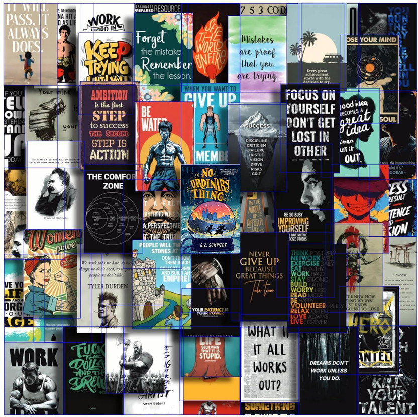 Set of 54 Motivational Inspirational Wall Collage Kit Posters - 4x6 Inches, 300 GSM Matte Finish, Double-Side Tape, Cardstock Included - Perfect for Office, Gym, Study Room Decoration Fine Art Print(6 inch X 4 inch, Rolled)