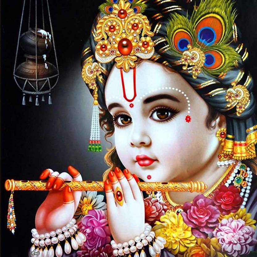 Lord Krishna Waterproof Vinyl Sticker Poster (24 inc X 24 inch