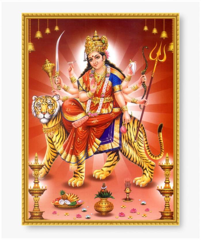 A4 Size Goddess Sri Durga Devi Ambe Mata Photo Sherawali Mata On Tiger a4-size-goddess-sri-durga-devi-ambe-mata-photo-sherawali-mata-on-tiger