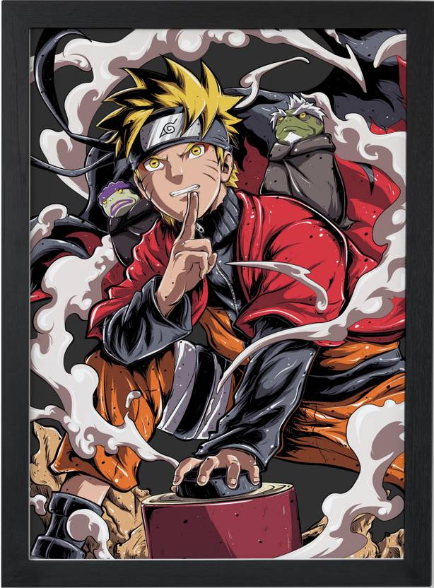 naruto poster with frame naruto wall poster (Size_13x9.8 inch) Paper