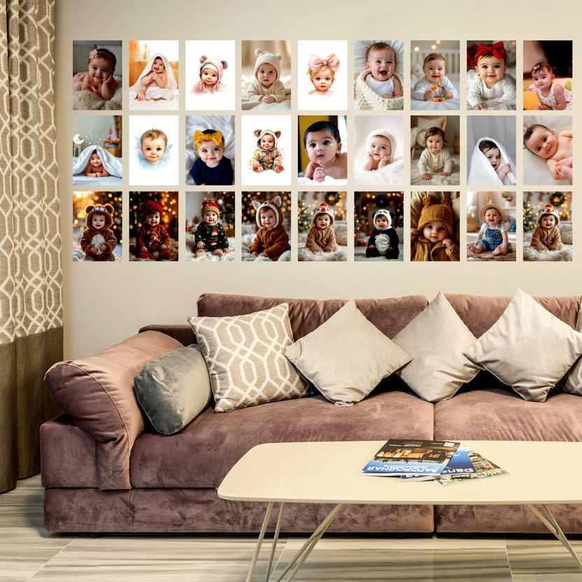 Baby Wall Posters Pack of 32 (8x6 Inch) Room Decor for Pregnant Women Paper Print(16 inch X 12 inch)