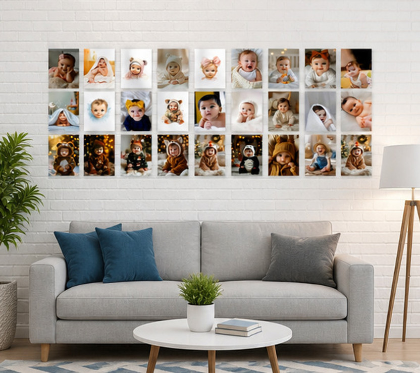 Baby Poster Set of 32 (A4 12 x 8 Inch) HD Wall Art Nursery Decoration Paper Print(8 inch X 12 inch)