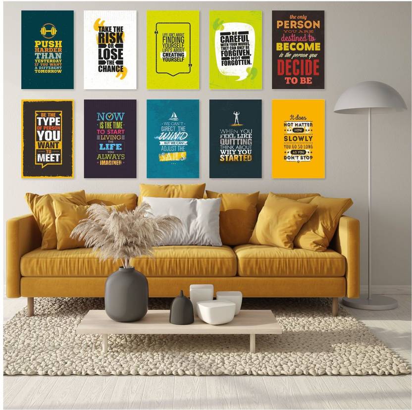 Motivational Poster Quotes Wall Design For Living Room Drawing Room