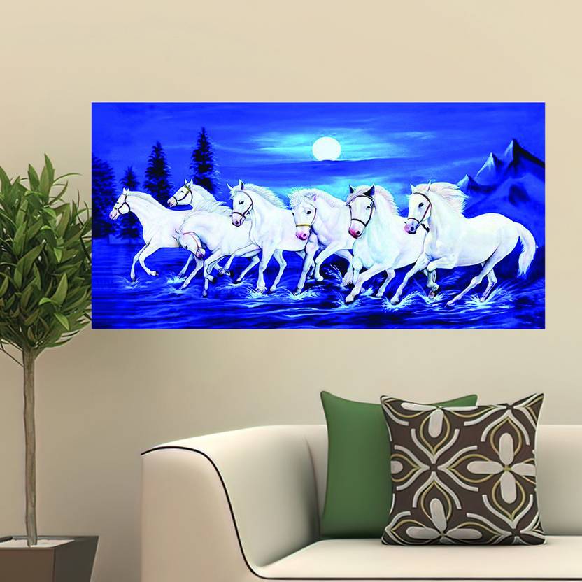 Lucky Seven Horses Running At Sunrise Ll 7 Horse Vastu Poster In Vinyl lucky-seven-horses-running-at-sunrise-ll-7-horse-vastu-poster-in-vinyl