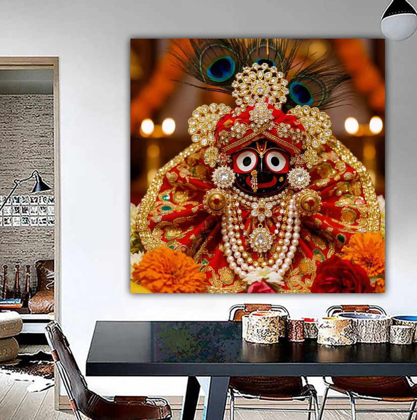 Decorative God Shri Bankey Bihari Informational Wall Poster Vinyl(24 inch X 24 inch, paper tube)