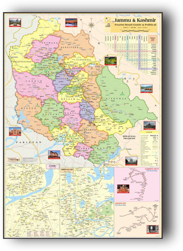 Jammu and Kashmir Union Territory Map and India Map. Both Map Size : 100x70 Centimeter (40"x28" inch). With Important Fact and Figure. Ideal Map For Aspirant of UPSC , PCS , SSC , RAILWAY Exam and Other Competitive Exam. Paper Print(40 inch X 28 inch)