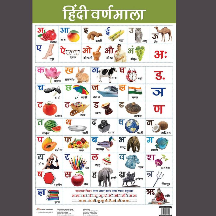 1 Educational charts ( Laminated ) Hindi Varanmala Photographic Paper