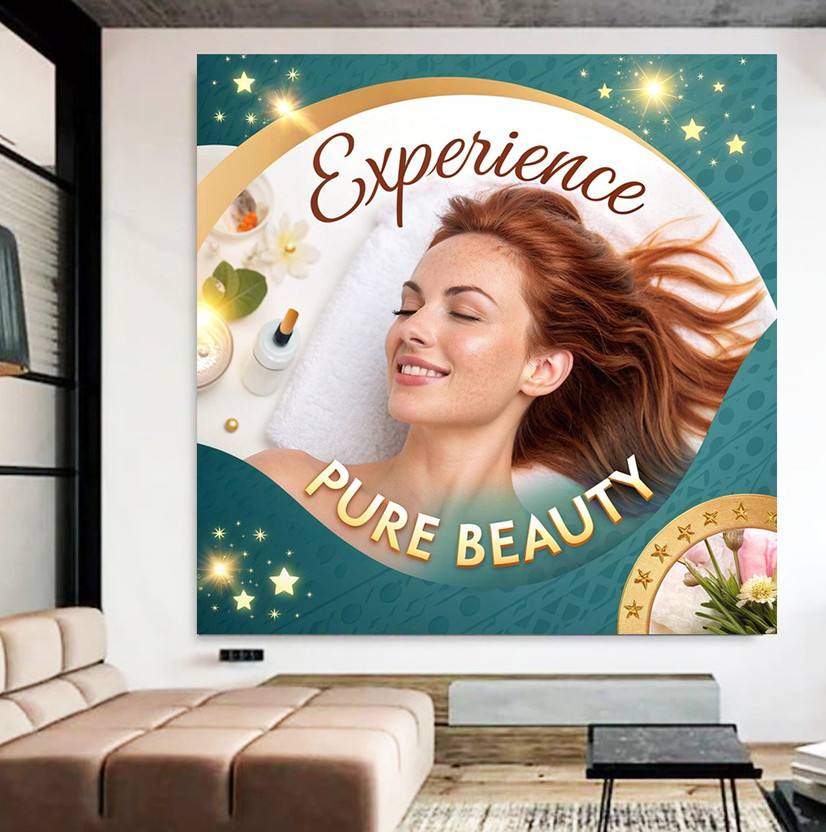 Salon Beauty Services Poster 24x34 Inch Premium Design Vinyl(24 inch X 24 inch, Roll Packing with Bamboo Stick)