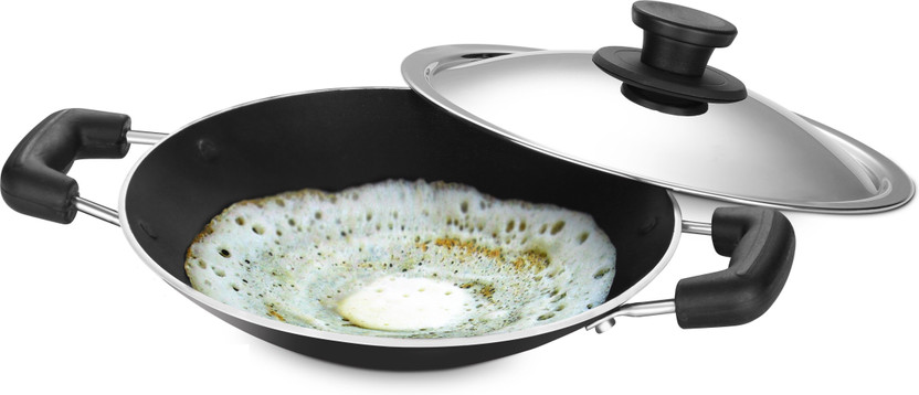 Pigeon Appachetty Appachatty Pan 20 cm diameter with Lid 1.8 L capacity(Aluminium, Non-stick)