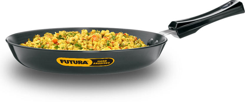 Hawkins Futura 24cm Frying Pan, Black (IAF24) Fry Pan 24 cm diameter 1.5 L capacity(Hard Anodised, Induction Bottom)