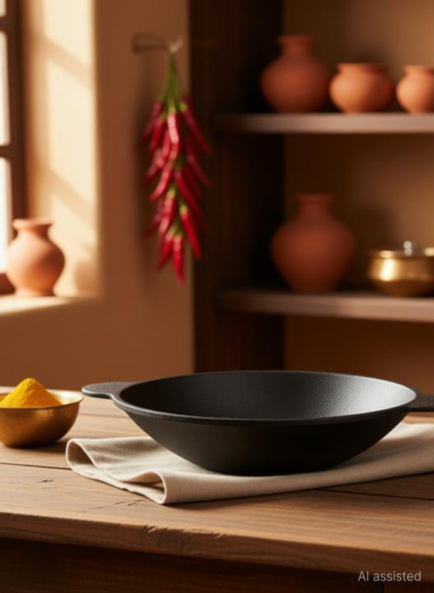 Rock Tawa RT-TAWA Appachatty Pan 20 cm diameter 0.65 L capacity(Cast Iron)