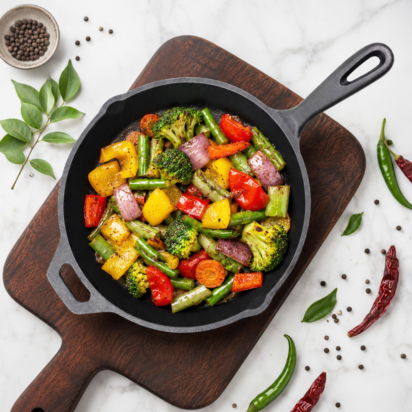 Jeco Jeco Cast Iron Fry Pan, Pre-Seasoned Non-Stick Iron Skillet, Induction Base, Fry Pan 25 cm diameter 1.5 L capacity(Cast Iron, Non-stick, Induction Bottom) - Flipkart Deal