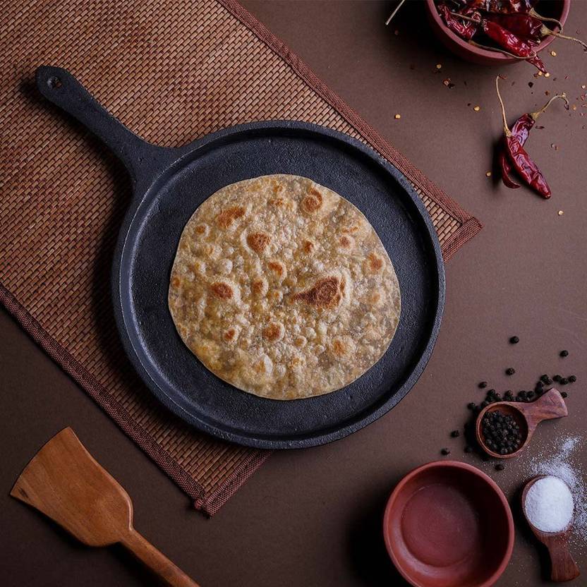 The Indus Valley PreSeasoned Cast Iron Dosa Tawa with Handle 2.3Kg