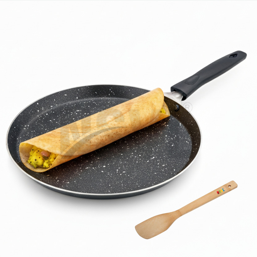 NSVL Non-Stick Dosa Tawa with Handle| Granite Finish | Pfoa Free Tawa 26.5 cm diameter(Aluminium, Non-stick, Induction Bottom)