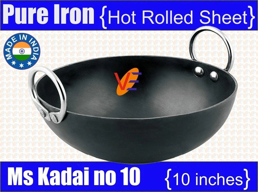 VeerEnterprises Ms (IRON) Kadhai 26 cm diameter 1.75 L capacity(Iron)