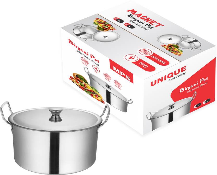 MAA PADMAWATI STEELS Pot with Lid,Two sides steel handle