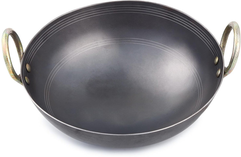 Ptr Ptr Iron Kadhai Lohe Ki Kadai Heavy Bottom Iron Strong Riveted Handle Gas Induction Kadhai 30 cm diameter 1 L capacity(Iron) - Flipkart Deal