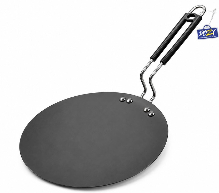 Dozy Solid Iron Tawa - 26cm Nonstick, PFOA-Free Multipurpose Roti Pan Tawa 26 cm diameter with Lid(Iron, Induction Bottom)