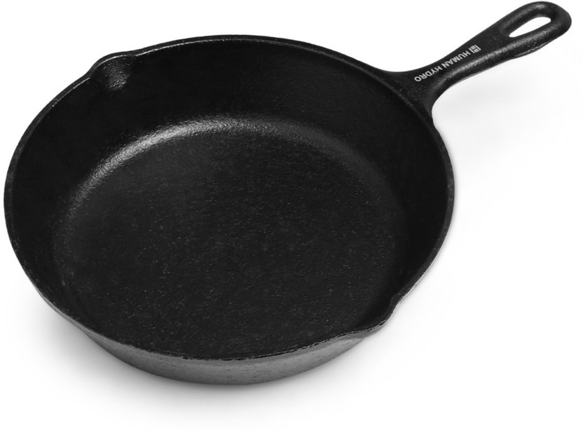 Human Hydro Pre-Seasoned Cast Iron Fry Pan Skillet 8 Inch Fry Pan 20 cm diameter 1.1 L capacity(Cast Iron, Induction Bottom)