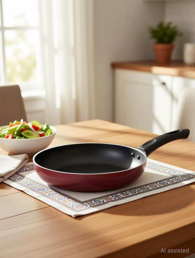 Prestige Deluxe Fry Pan 20 cm diameter 1.1 L capacity(Aluminium, Non-stick, Induction Bottom)