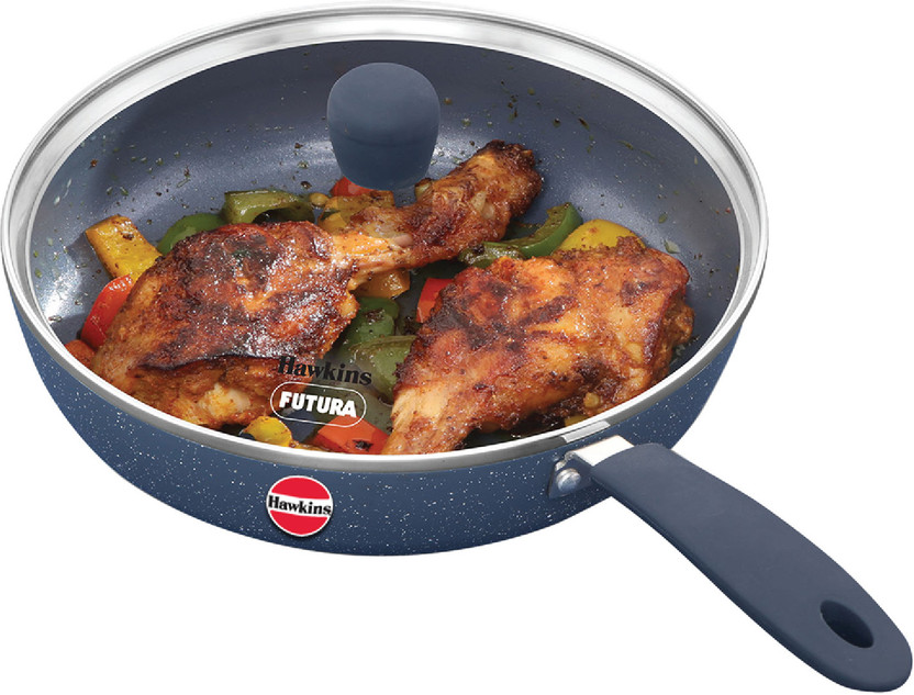 Hawkins 23cm Ceramic Nonstick Frying Pan with Lid, Grey (ICF23G) Fry Pan 23 cm diameter with Lid 2 L capacity(Ceramic, Non-stick, Induction Bottom)