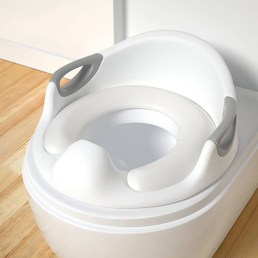 ON GATE Potty Training Seat for Boys and Girls with Handles White Potty