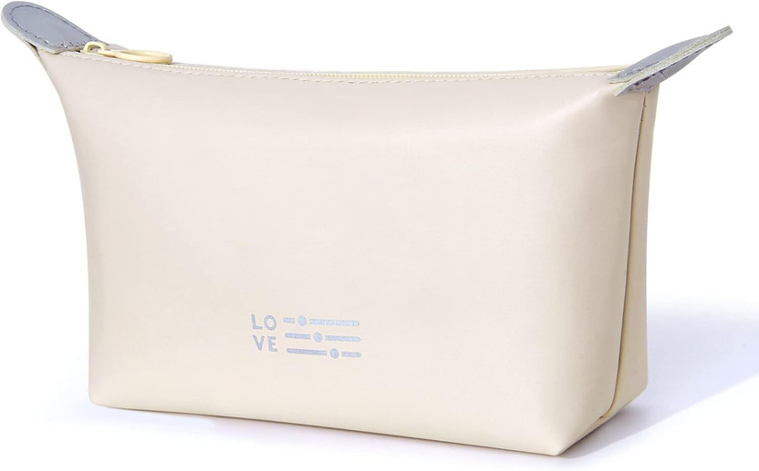 TRINGDOWN Triangle Makeup Bag Travel Toiletry Kit(White)