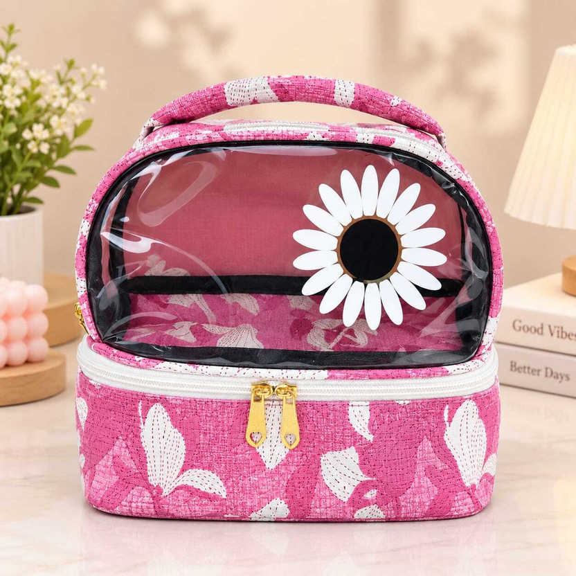 VEGAN Premium Floral Makeup Organizer Toiletry Kit Travel Case Travel Toiletry Kit(Multicolor)
