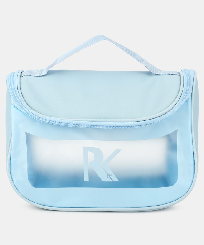 RRK IMPORT AND EXPORT New Wash Bag Trendy and stylish design for women, Durable polyester with thread pattern Vanity Box(Blue)