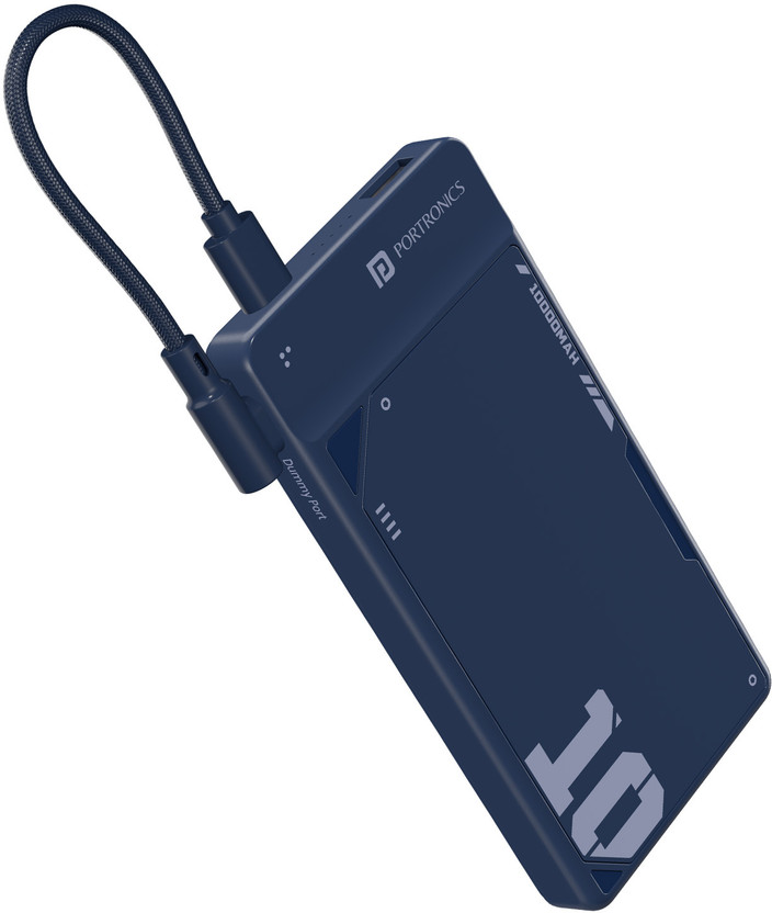 Portronics 10000 mAh 22.5 W Compact Power Bank(Blue, Lithium, Fast Charging for Mobile)