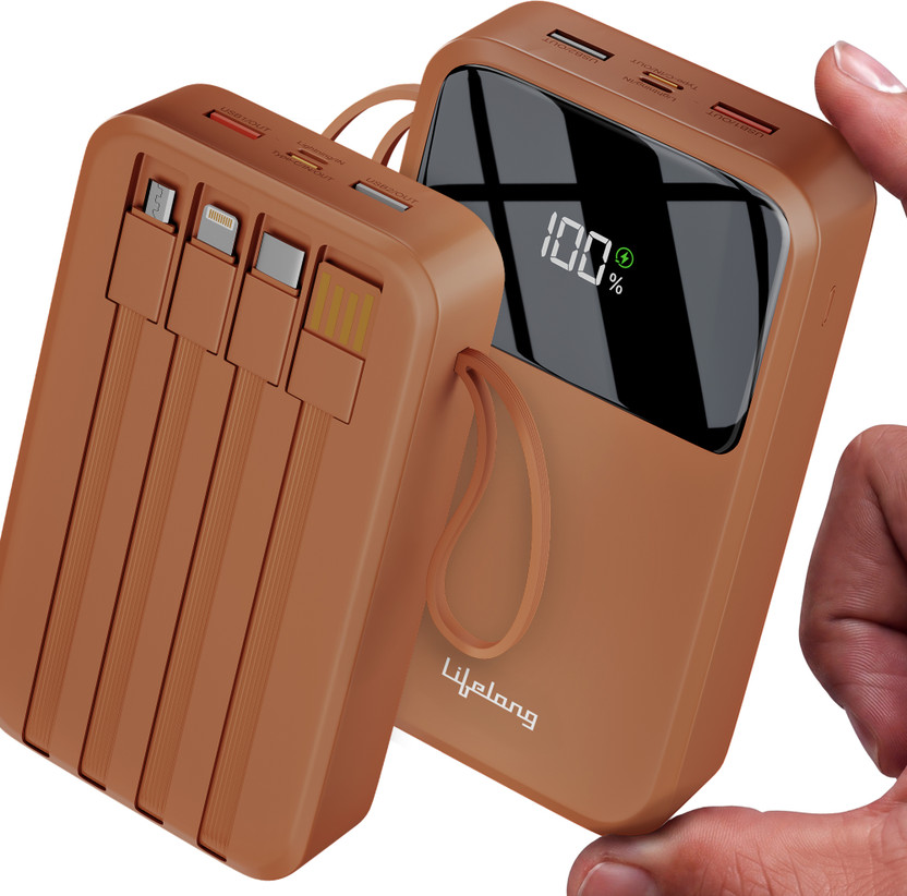 Lifelong Lifelong 20000 mAh 22.5 W Slim Pocket Size Power Bank(Rust Orange, Lithium Polymer, Power Delivery 3.0, Quick Charge 3.0 for Mobile, Earbuds, Smartwatch, Speaker, Tablet) - Flipkart Deal